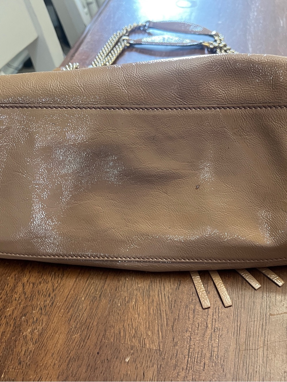 Gucci Brown SoHo Patent Leather Shoulder Bag with Tassel - Picture 6 of 11